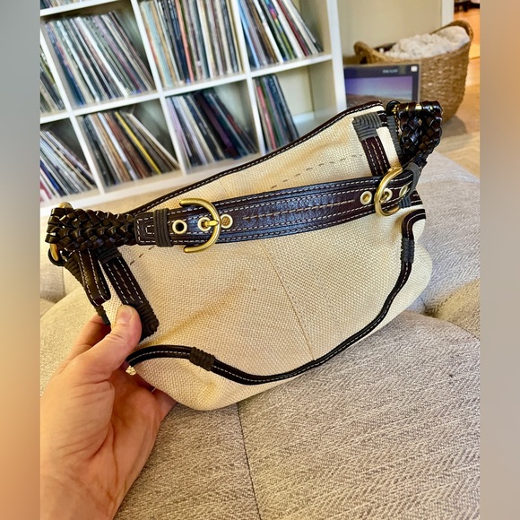 Vintage Coach Angora Straw Raffia Handbag - Picture 1 of 4